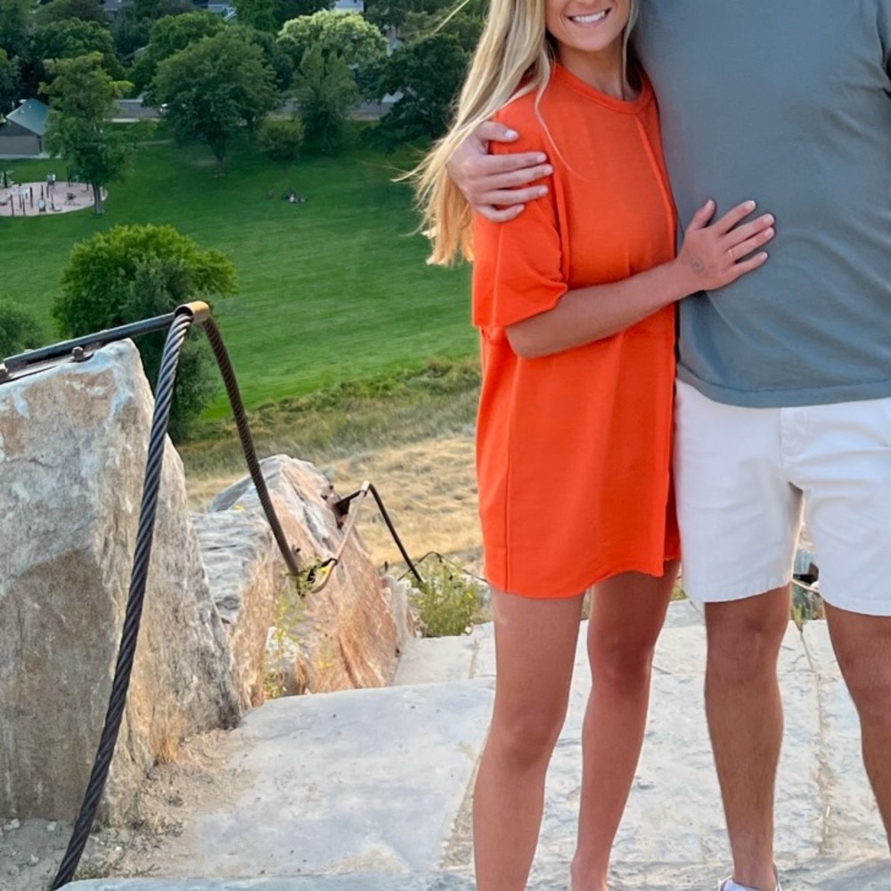 Orange Boxy T-Shirt Dress